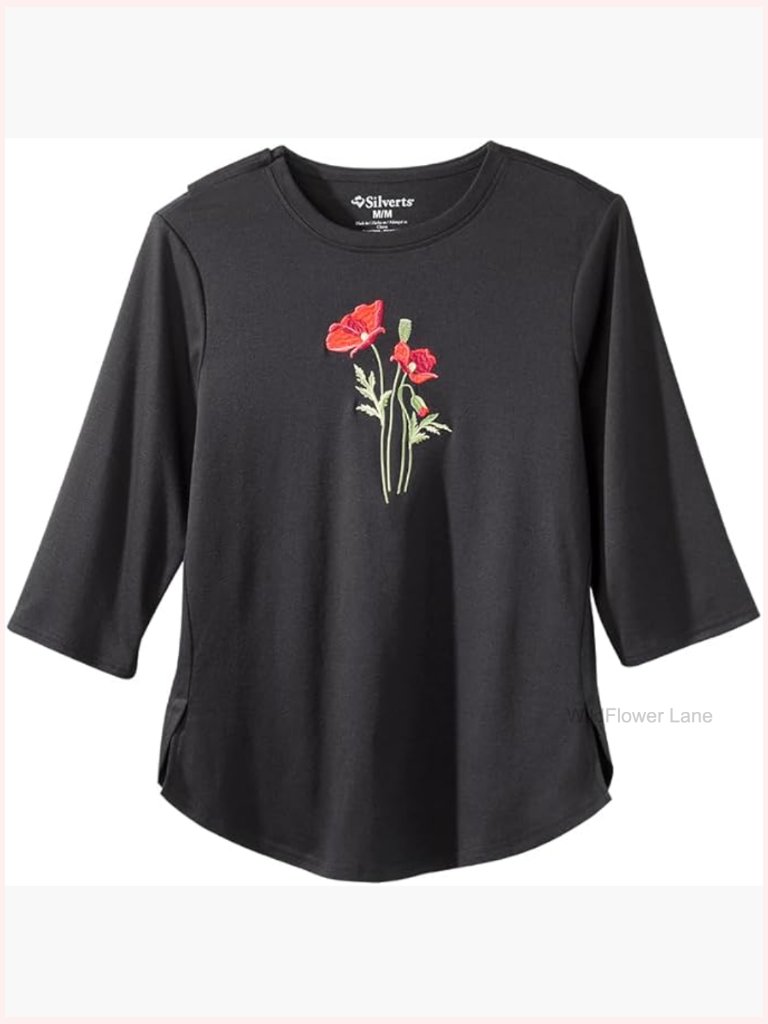Adaptive Open Back Embroidered Floral Top - Easy Dressing